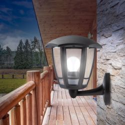 Садово-парковый светильник ЭРА НБУ 07-40-003 Дели 1 черный 6 гранный настенный IP44 Е27 max60Вт