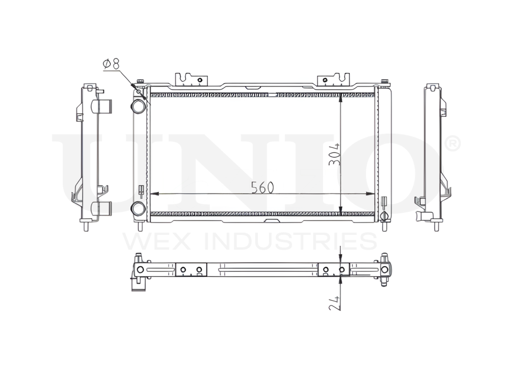 Радиатор охлаждения двигателя UNIO RAD-10137