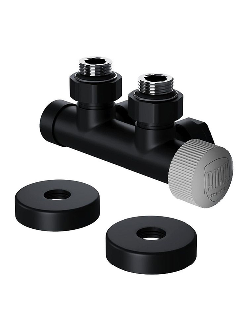 Узел нижнего подключения Royal Thermo Design PRO 15мм угловой М30х1,5 (черный)