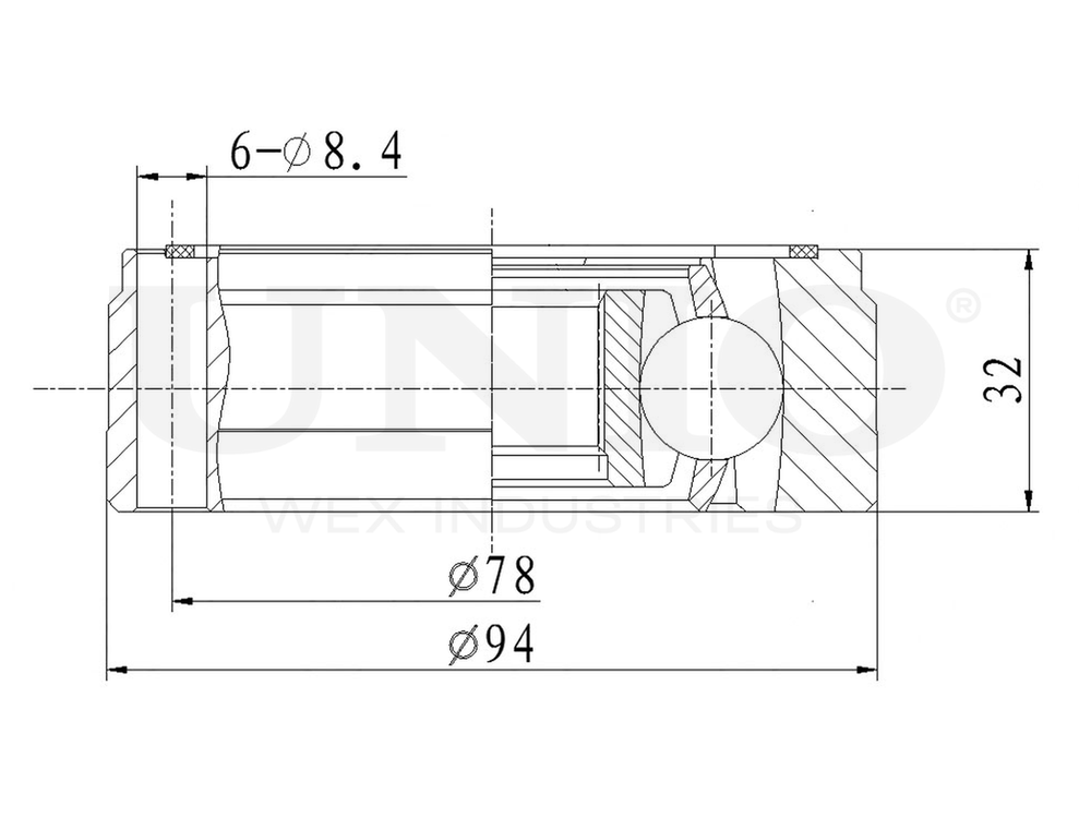 ШРУС внутренний UNIO CVJ-30005