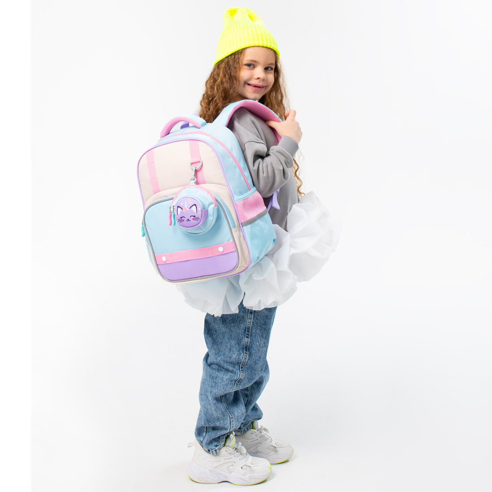 Рюкзак BRAUBERG KIDS MODE с кошельком в комплекте, 1 отделение, "Little sweetie", 39х28x15 см.