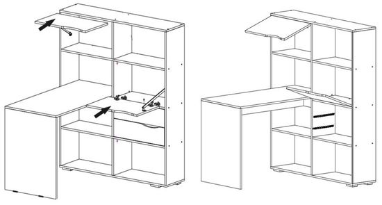 Стол ЛАВОРО /1100*1500*1103/ правый венге / выбеленный дуб