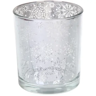 Подсвечник «Снегопад» 8,5*10 см, Серебро