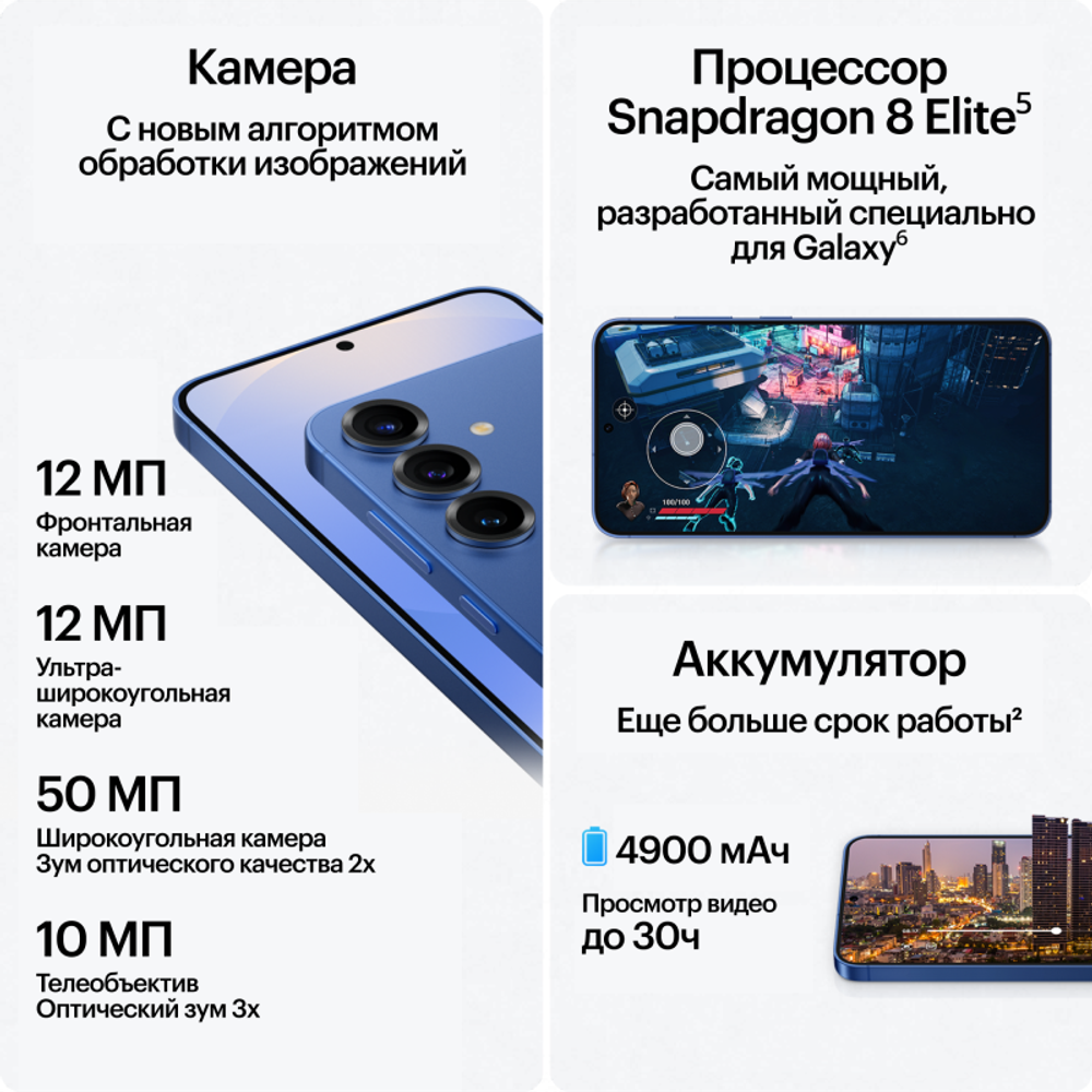 Смартфон Samsung Galaxy S25 Plus 12/256Gb, синий (Navy)