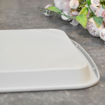 Поднос универсальный 293*193*20мм с декором, светло-серый