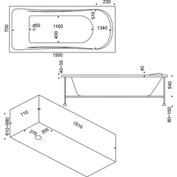 Акриловая ванна Bas (Бас) Верона 150x70, с каркасом