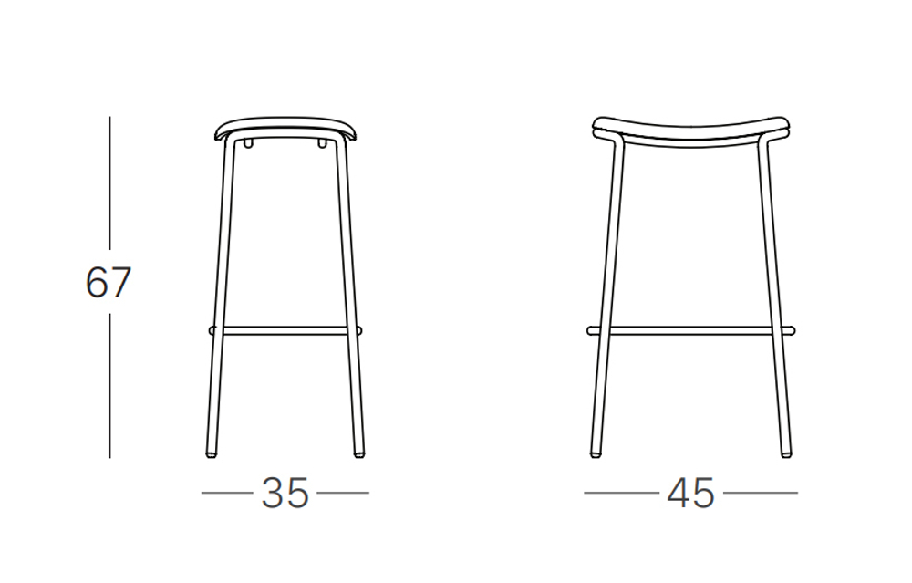 Табурет полубарный с обивкой Scab Design Trick Pop, тортора##тортора, слоновая кость