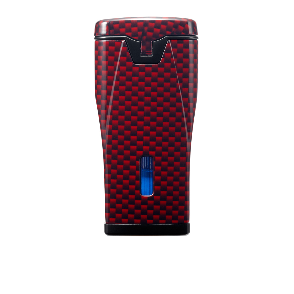 Зажигалка сигарная Colibri Monaco (тройное пламя), красный карбон