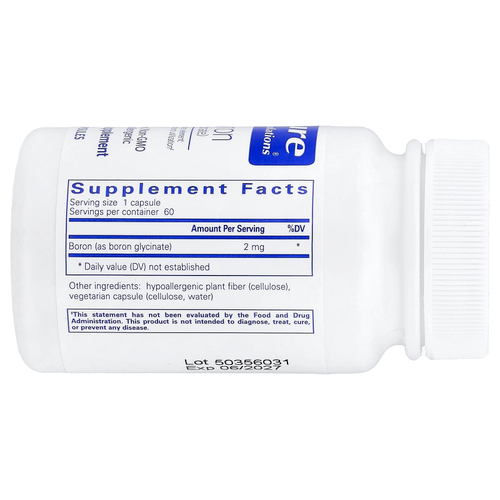 Pure Encapsulations, бор (глицинат), 60 капсул (2 мг в 1 капсуле)