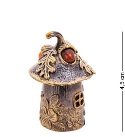 AM-3542 Наперсток «Домик Желуди» (латунь, янтарь)