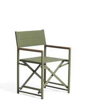 Складной уличный стул Tisno из зеленого алюминия и зеленого текстиля