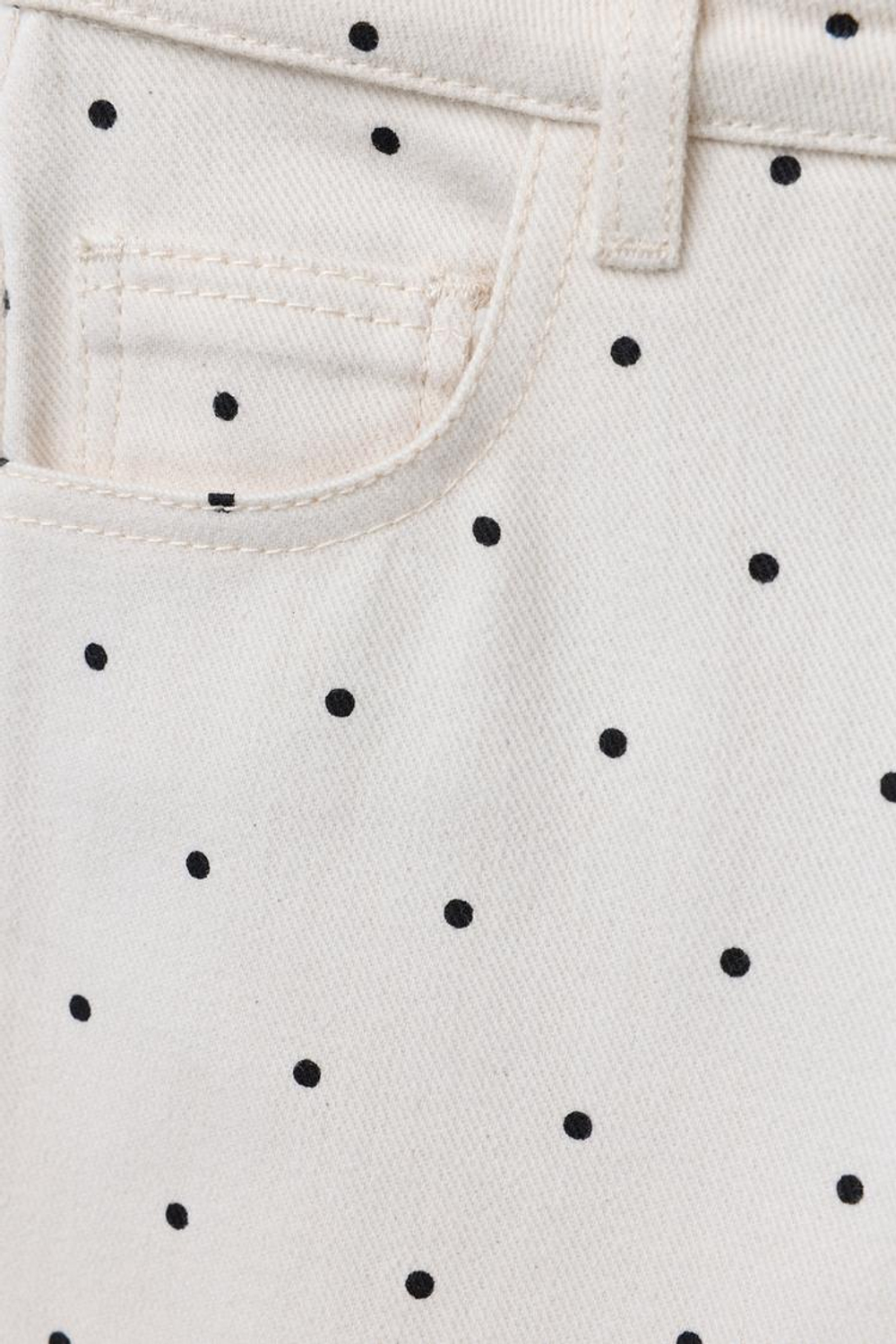 ZARA ДЖИНСЫ WIDE LEG В ГОРОШЕК, ПЕСОЧНЫЙ/ЧЕРНЫЙ