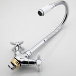 Смеситель для кухни, Frud, гибк излив, с кран-буксой, бел, R43127-7