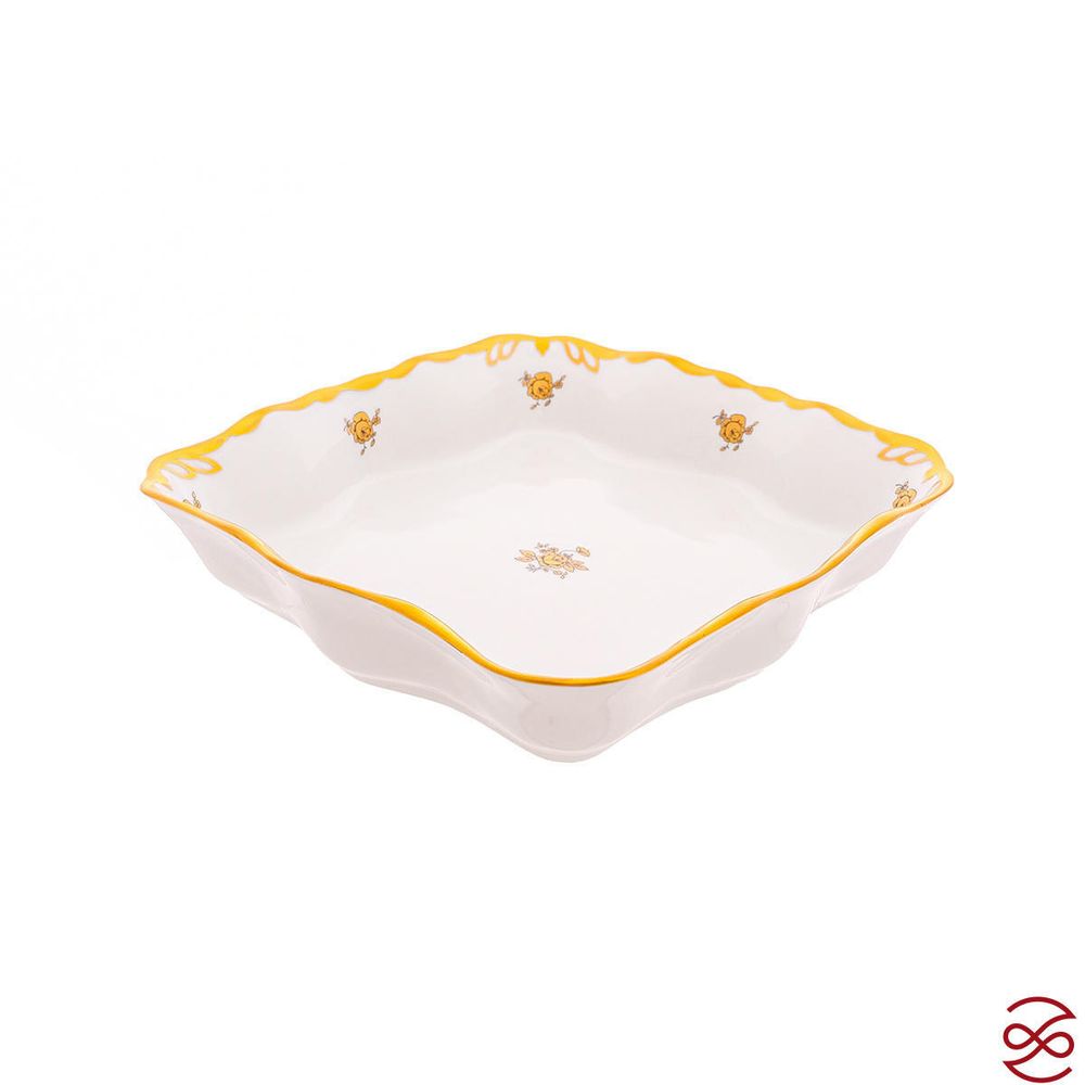 Салатник квадратный Queen's Crown Золотая роза 21 см