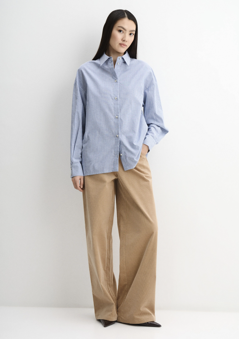 Рубашка оксфорд в полоску