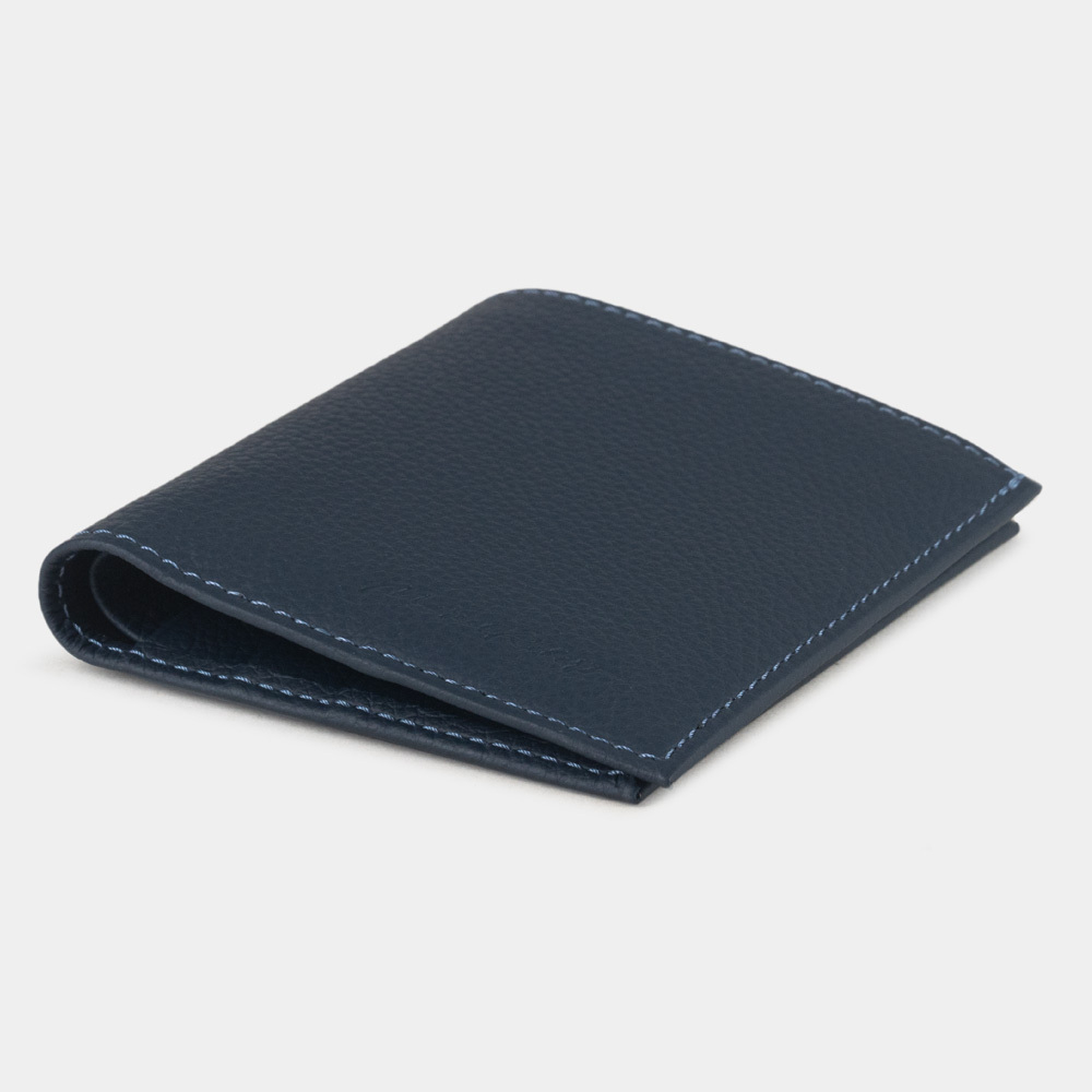 Кожаное портмоне, теленок синего цвета