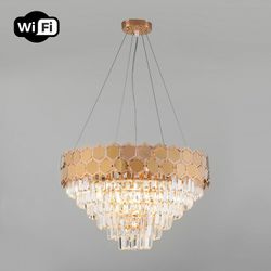 Подвесной светильник Eurosvet Ariana 10124/8 золото/прозрачный хрусталь Strotskis Smart
