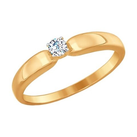 Кольцо из золота с фианитами