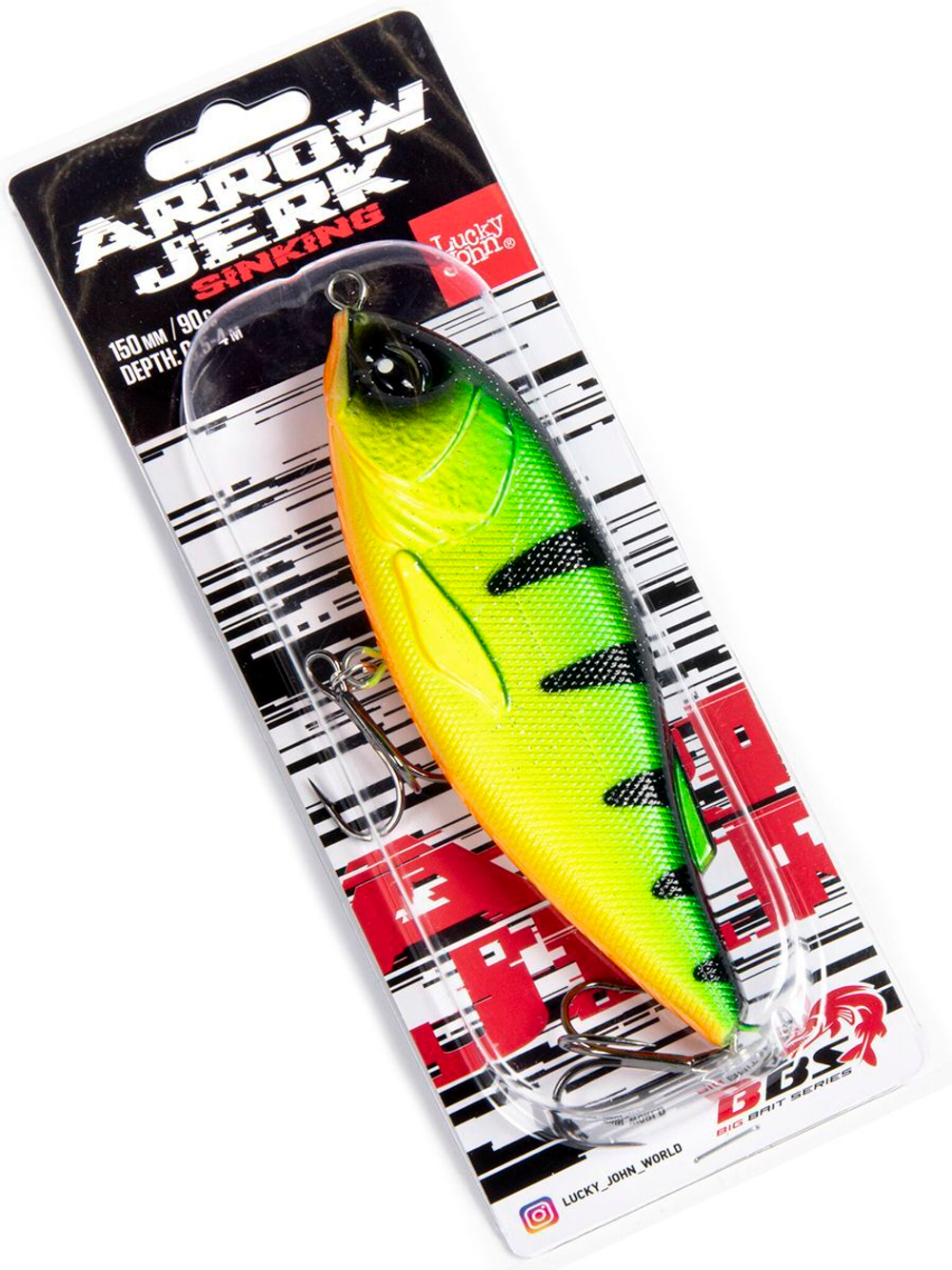 Воблер тонущий Lucky John BBS Original ARROW JERK S 015/030