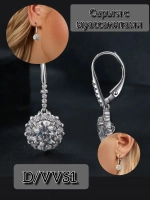 Серьги с муассанитами 1сt