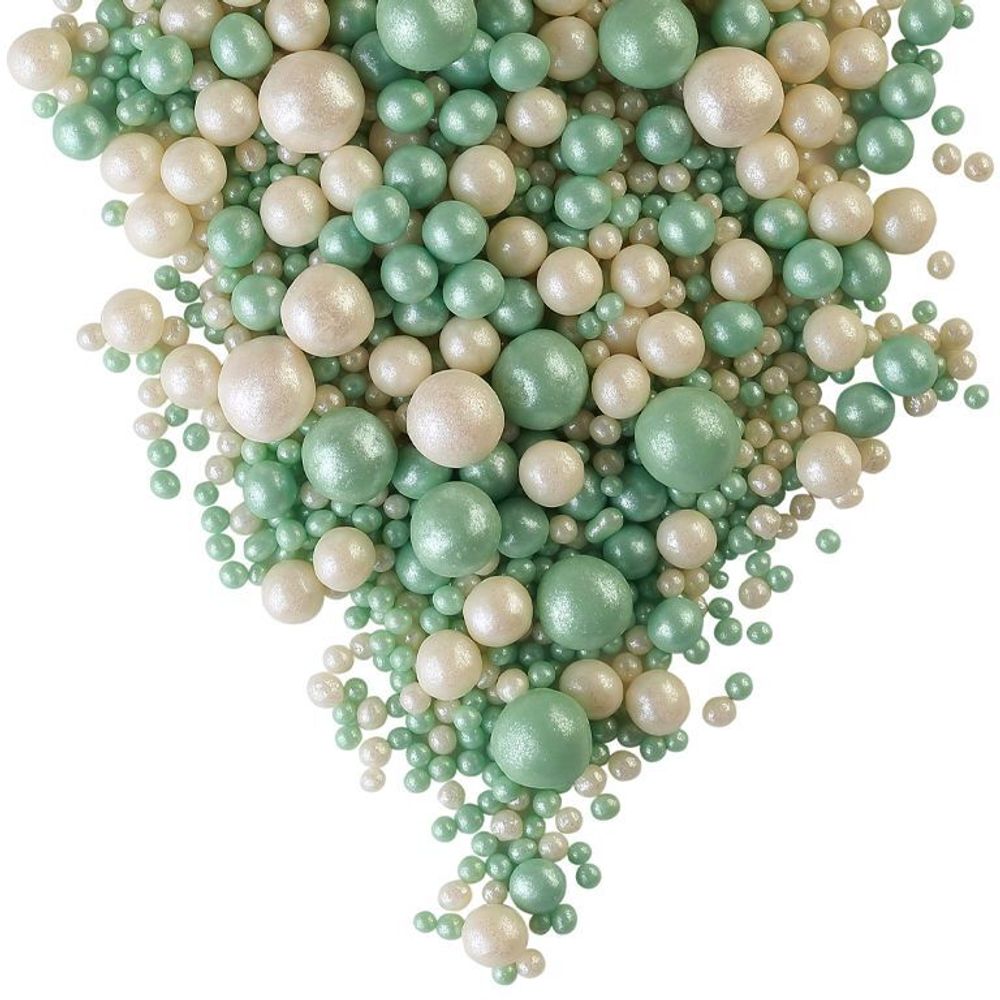 Драже зерновое в кондитерской глазури (194, Жемчуг изумруд, серебро) 1,5 кг