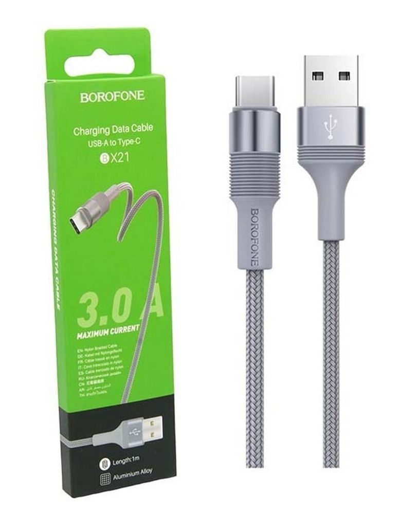Кабель USB - TypeC BOROFONE BX21 (серый) 1м
