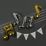 Шар с клапаном (16''/41 см) Мини-фигура, Нота, Серебро, 1 шт.