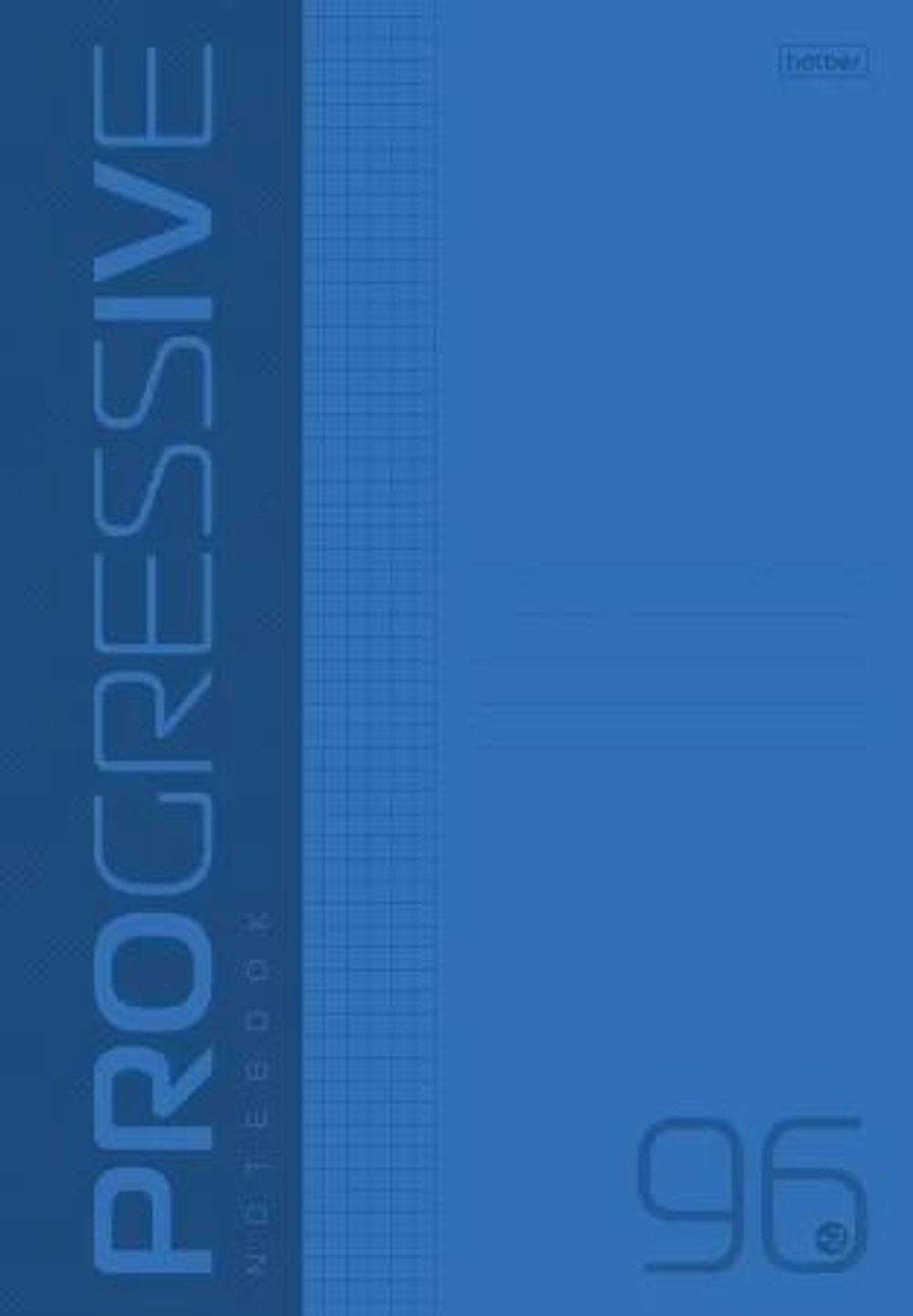 Тетрадь А4 96л кл. скоба Hatber пласт.обл."Progressive. Синяя" белизна 100%