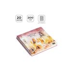 Скетчбук А5, 20л, 190х190мм на гребне, пл. 200гр, слоновая кость, Greenwich Line Winter town