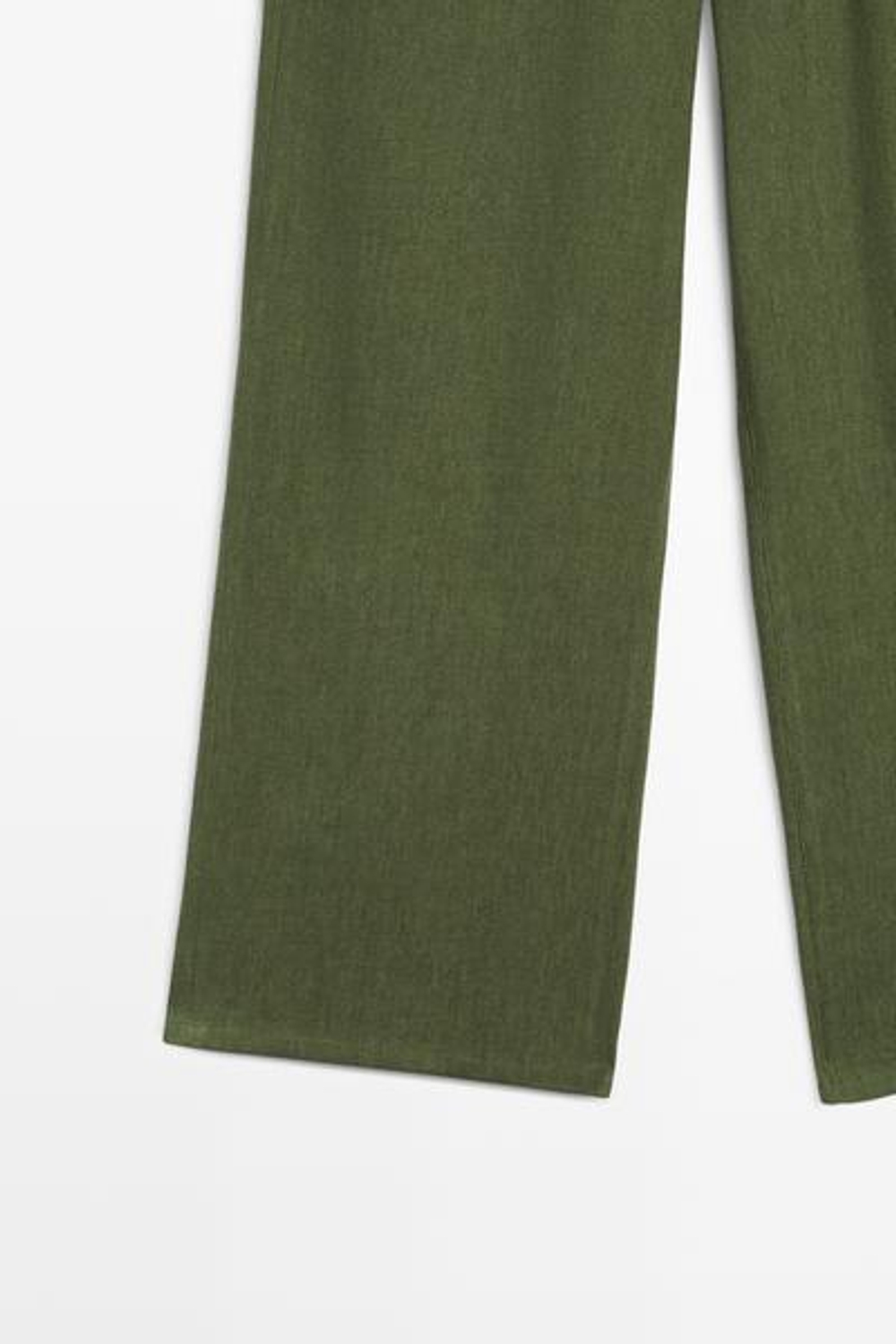 Massimo Dutti Прямые брюки из смесовой льняной ткани, зеленый