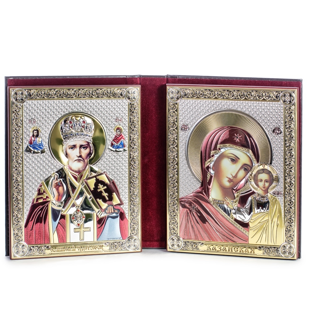 Складень: Казанская Икона и Николай Угодник (19х14см)