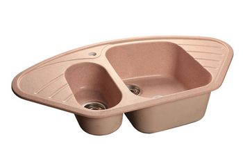 GRANFEST Мойка мрамор CORNER  GF-C--960E угловая 960*510мм  светло-розовый  арт.GF-