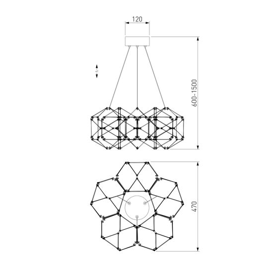 90169/5 / подвесной светильник / черный жемчуг