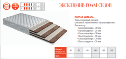 МАТРАС ЭКСКЛЮЗИВ FOAM СЕЗОН