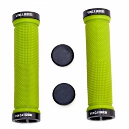 Грипсы с метал. зажимами, длина 129мм, зеленые, зажим чёрный H-G 119 green/black
