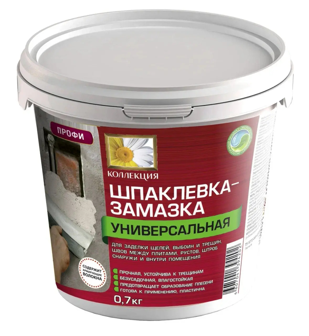 КОЛЛЕКЦИЯ Шпаклевка-замазка универсальная для выбоин и трещин 0,7кг (ИжСинтез)
