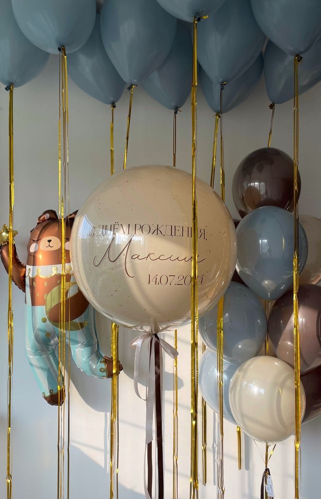 Воздушные шары на выписку для мальчика №8113