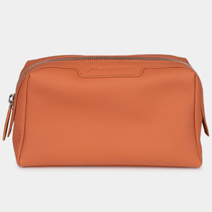 Косметичка кожаная Trapèze оранжевого цвета