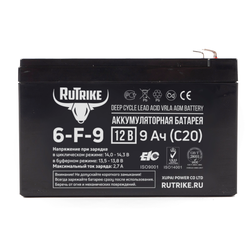 Аккумулятор RuTrike 6-F-9 (AGM)