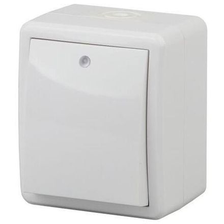 Выключатель 1-кл. ОП Эра Эксперт 10А IP54 11-1402-01 250В 10AX с подсветкой бел. Эра Б0020671