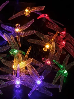 Светодиодная гирлянда садовая "Стрекозы" на солнечной батарее, ARTSTYLE, CL-SS28M, 20 светодиодов, 3,8м, мультицвет.