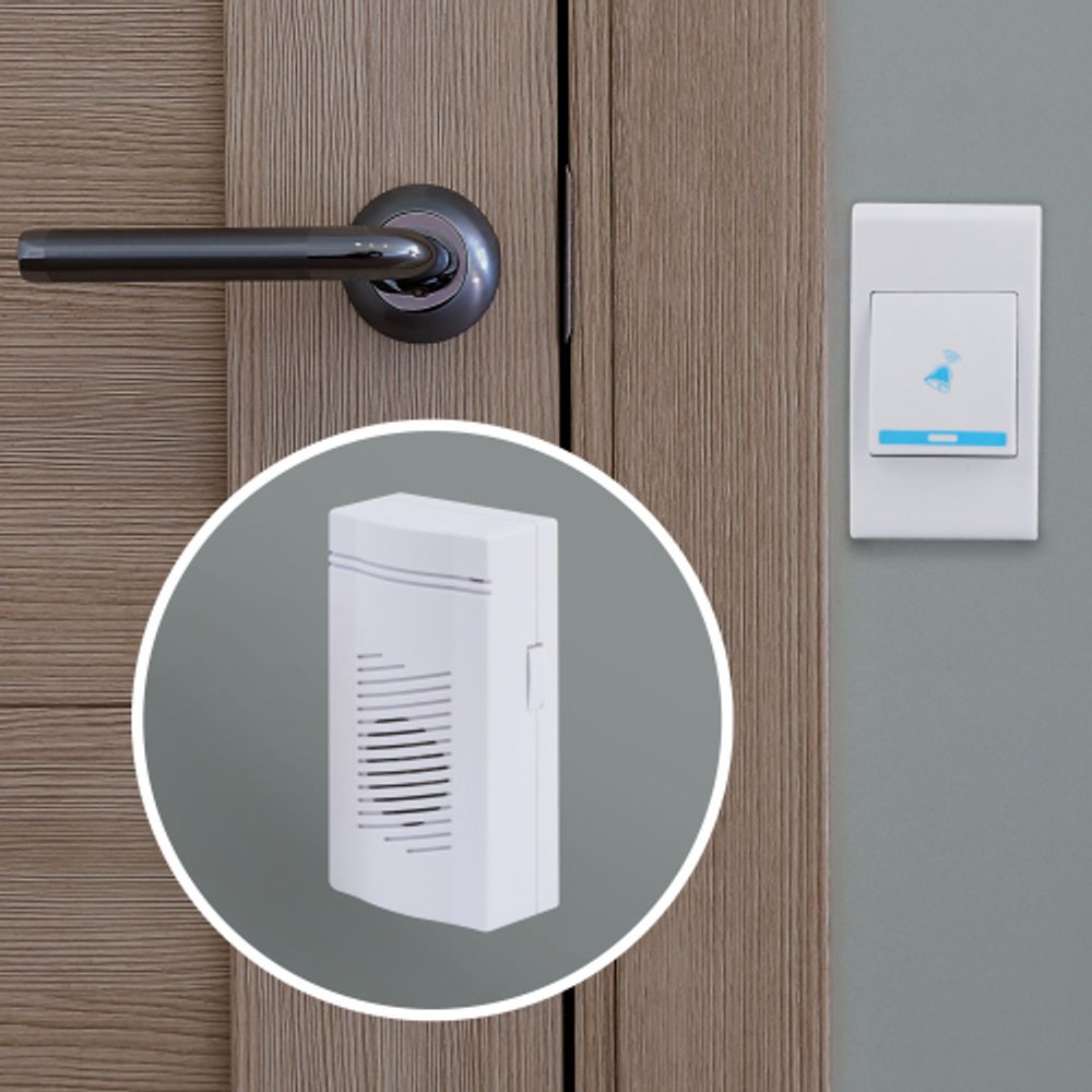 Звонок дверной ЭРА A05 беспроводной, белый | Электрозвонки беспроводные