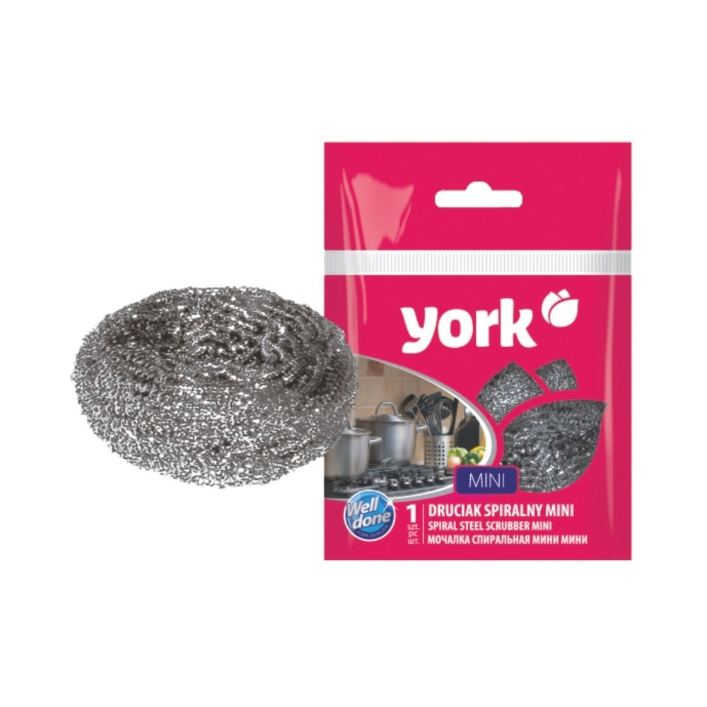 Губка для посуды метал.мини спиральная /YORK/002020