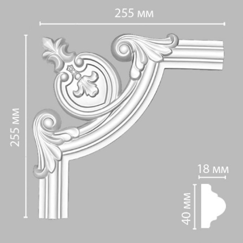 Угол Decomaster 97010-5 255х255х18мм