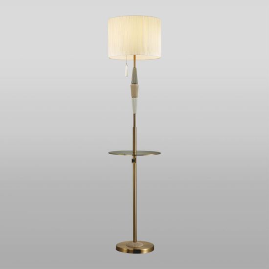 5403/1F CLASSIC ODL_EX24 173 бронзовый/светло-коричневый/кремовый/металл/керамика/ткань Торшер E27 1*60W LATTE