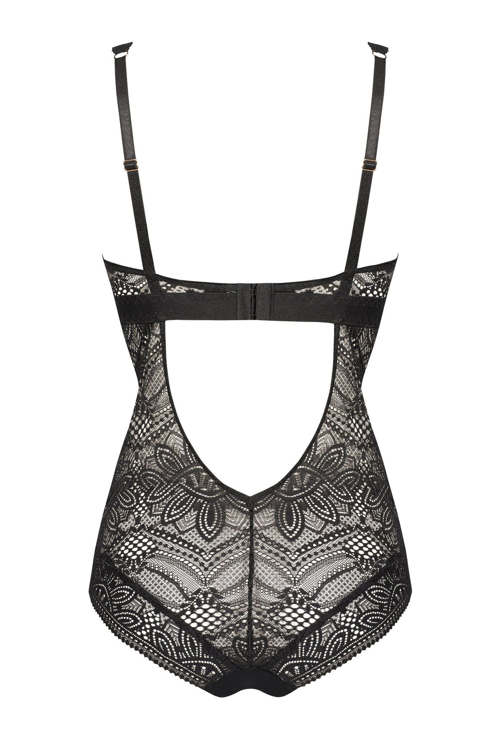 Боди Desire из эластичного кружевного полотна (Размер: L) (Цвет: черный)