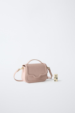 ZARA СУМКА-БАНДОЛЬЕР, РОЗОВАТЫЙ