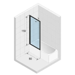 Шторка для ванны Riho LUCID GDB508B000 80x150