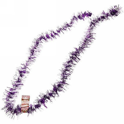 Мишура 2м 9см «Фейерверк» фиолетовый/серебро
