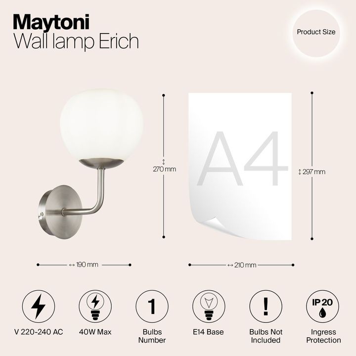 Бра Maytoni Erich MOD221-WL-01-N